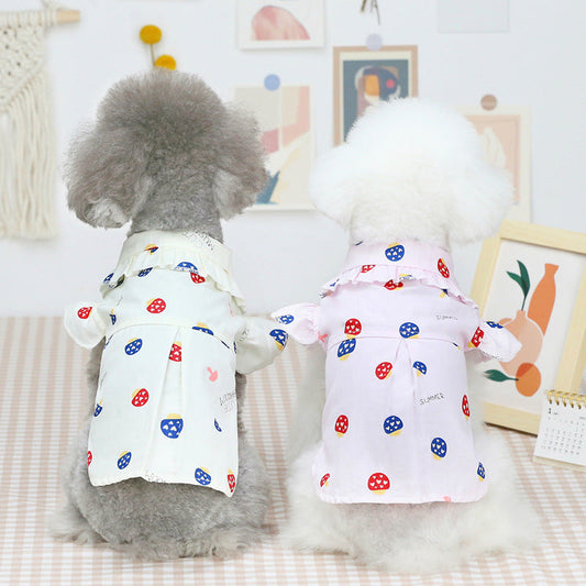 KFX-4783549 Thin Cotton Pet Shirt for Small to Large Dogs - Available in Pink and Beige