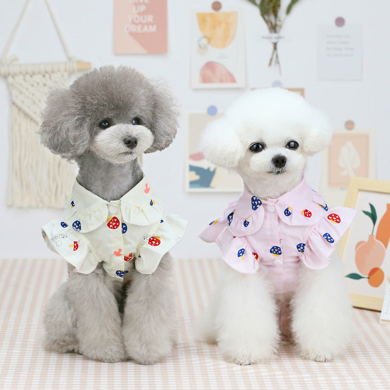 KFX-4783549 Thin Cotton Pet Shirt for Small to Large Dogs - Available in Pink and Beige