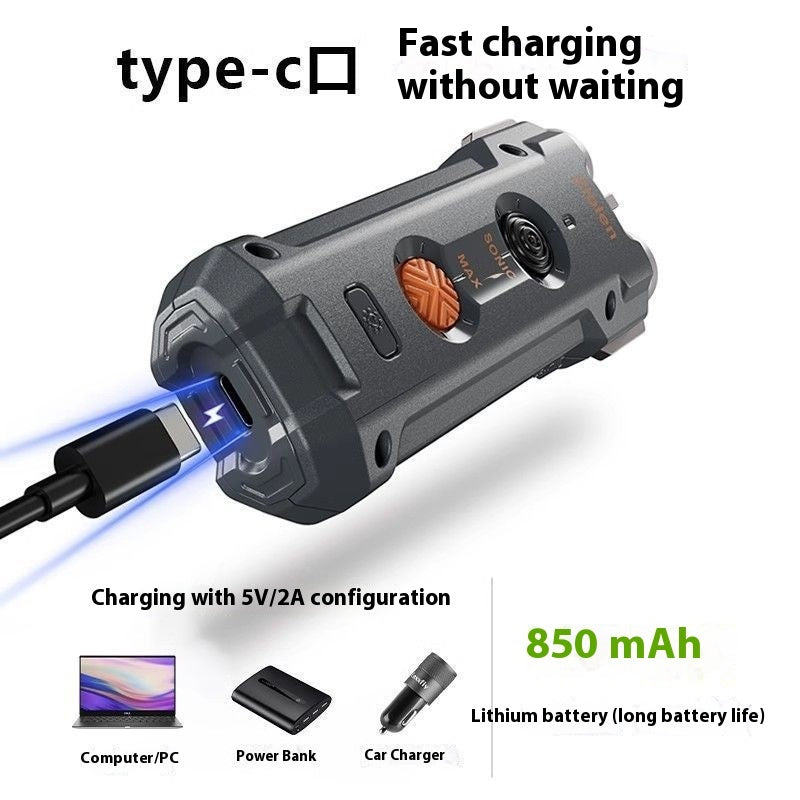 KFX-4784189 High-Power Ultrasonic Dog Repellent Device, 5V ABS Safe Design with Charging Cable & Hanging Rope