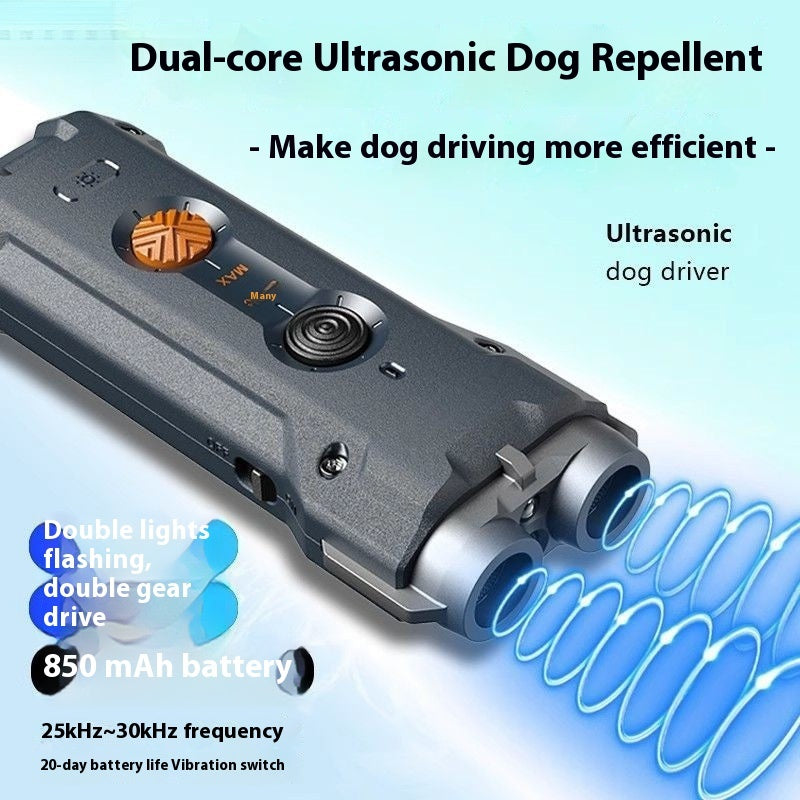 KFX-4784189 High-Power Ultrasonic Dog Repellent Device, 5V ABS Safe Design with Charging Cable & Hanging Rope