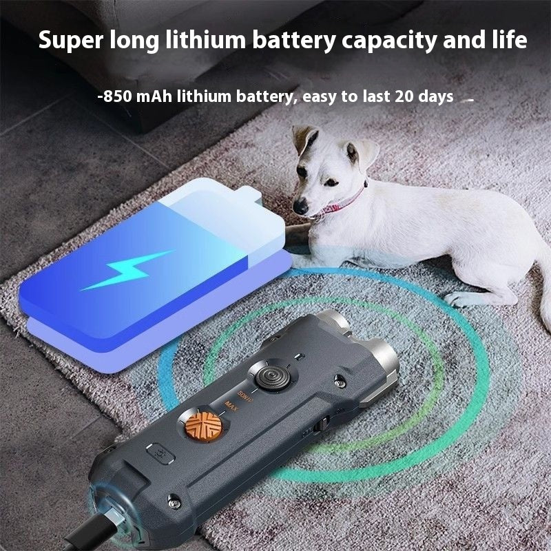KFX-4784189 High-Power Ultrasonic Dog Repellent Device, 5V ABS Safe Design with Charging Cable & Hanging Rope