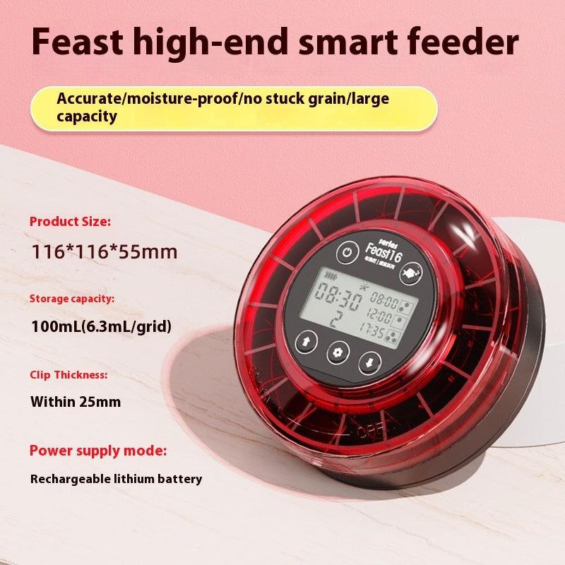 KFX-4785341 Automatic Fish Feeder for Fish Tanks - 100ML Capacity with Precision Timing and Moisture-proof Design
