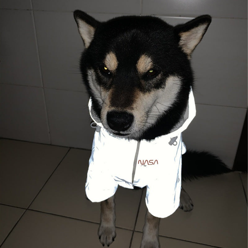 KFX-4786749 Windproof Reflective Waterproof Pet Raincoat with Adjustable Sizes