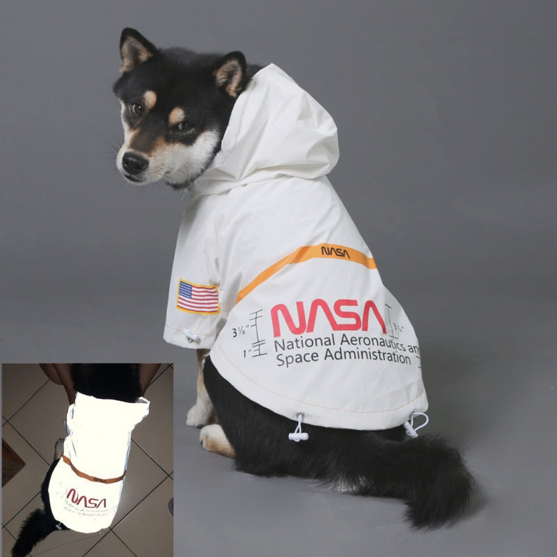 KFX-4786749 Windproof Reflective Waterproof Pet Raincoat with Adjustable Sizes