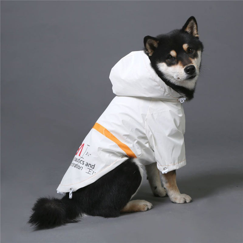 KFX-4786749 Windproof Reflective Waterproof Pet Raincoat with Adjustable Sizes