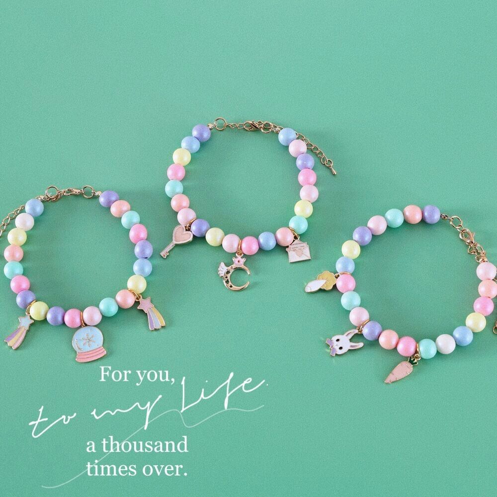 KFX-4787133 Colorful Macaron Pearl Dream Moon Headdress and Meteor Rabbit Collar Accessories Set