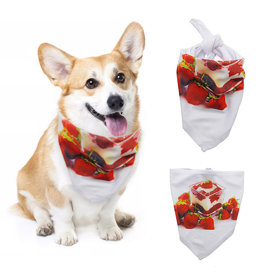 KFX-4787517 Pet Saliva Absorbent Triangle Scarf - Polyester Heat Transfer Print, Sizes S-XL