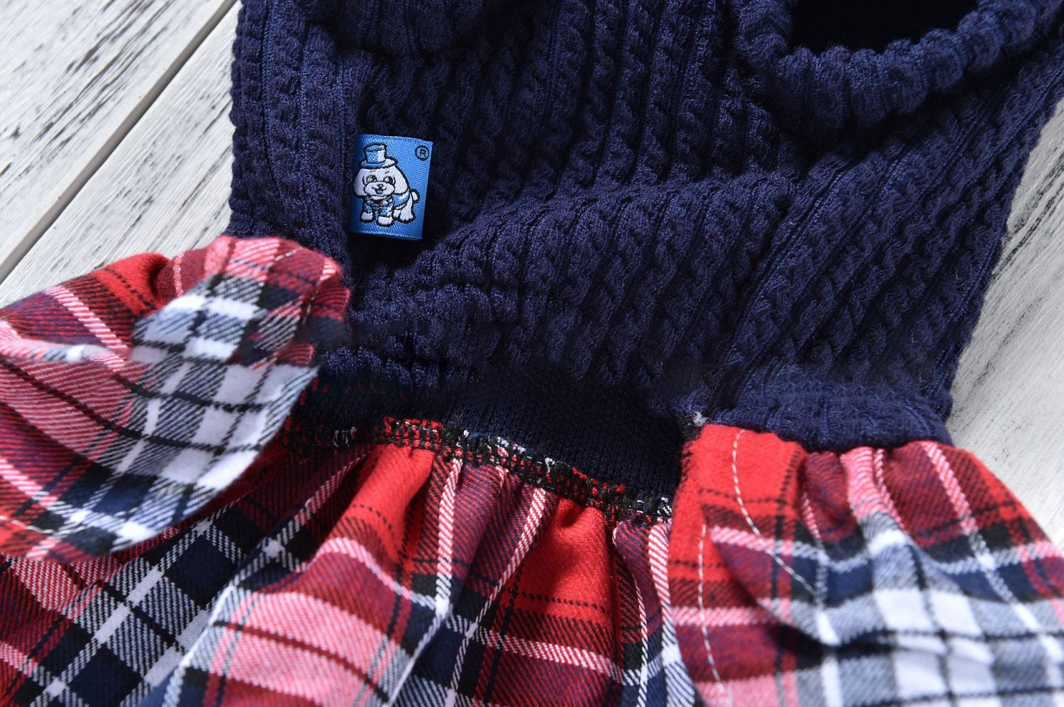 KFX-4789693 Plaid Wool Skirt for Pets - Autumn and Winter Dog Apparel