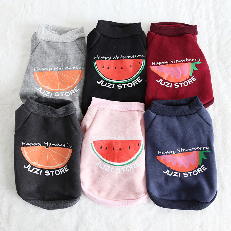 KFX-4790205 Multicolor Fruit Print Sweatshirt for Pets - Fashionable and Simple Design