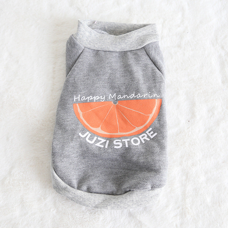 KFX-4790205 Multicolor Fruit Print Sweatshirt for Pets - Fashionable and Simple Design