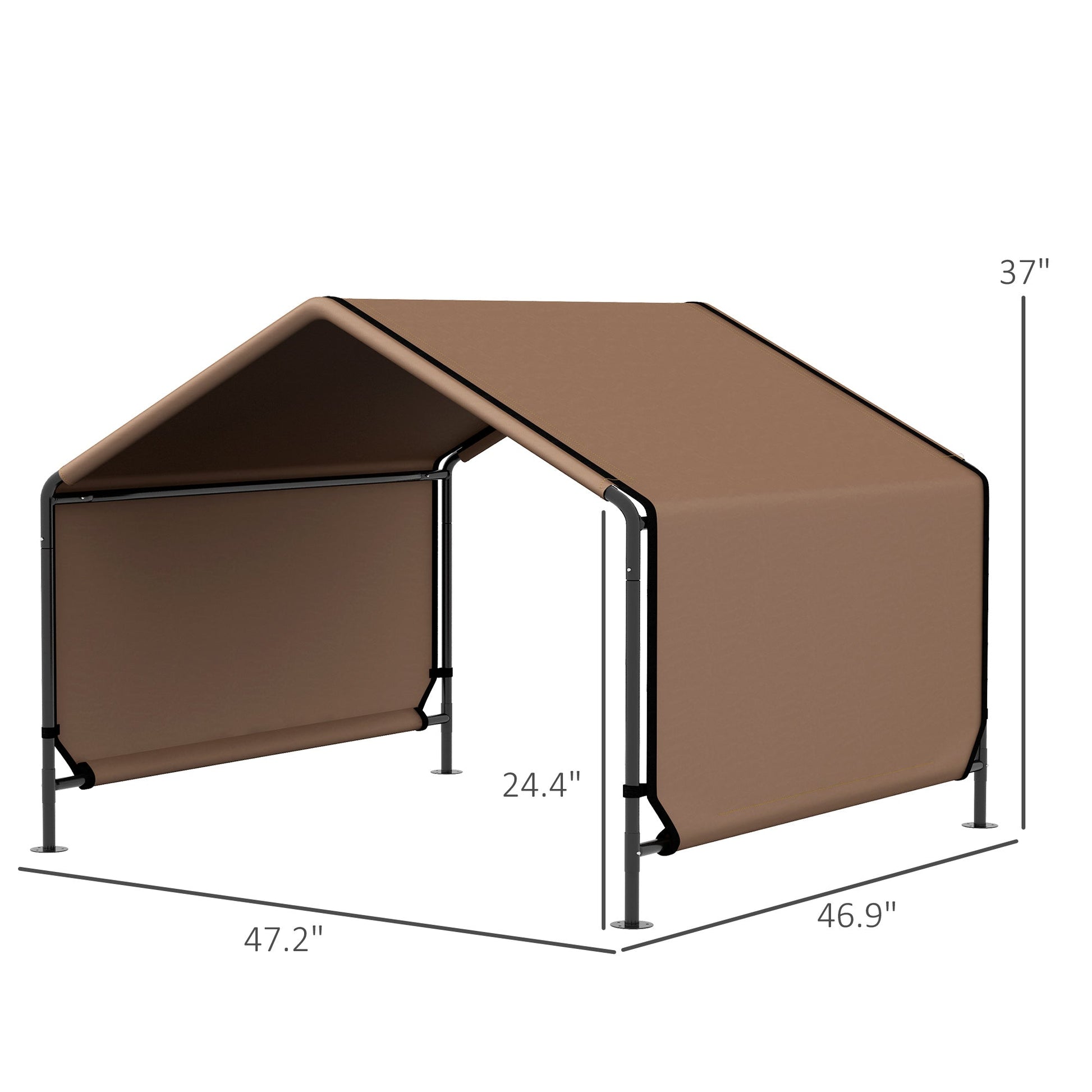 KFX-4790589 Wicker Dog House with Waterproof Canopy and Cushion for Small and Medium Dogs