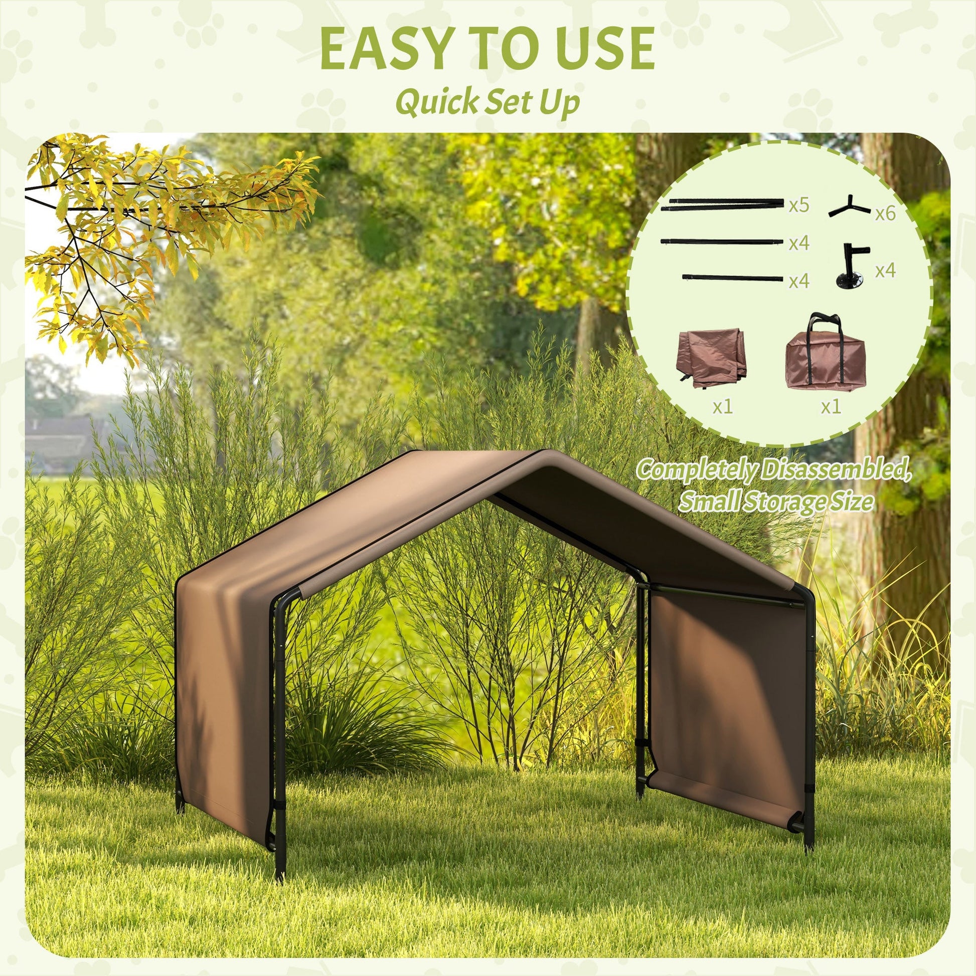 KFX-4790589 Wicker Dog House with Waterproof Canopy and Cushion for Small and Medium Dogs