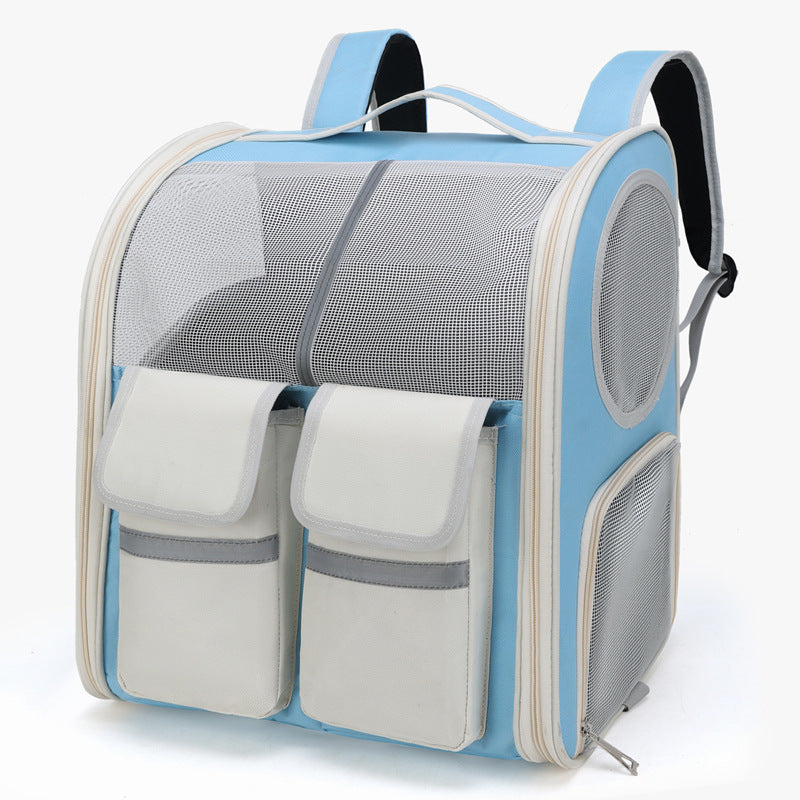 KFX-4791357 Large Capacity Portable Pet Trolley Backpack Convenient for Cats and Small Dogs