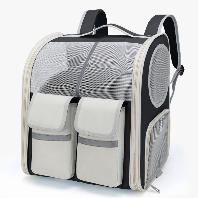 KFX-4791357 Large Capacity Portable Pet Trolley Backpack Convenient for Cats and Small Dogs