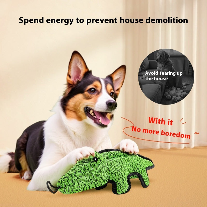 KFX-4792381 Crocodile-Shaped Canvas Dog Toy for Interactive Playtime