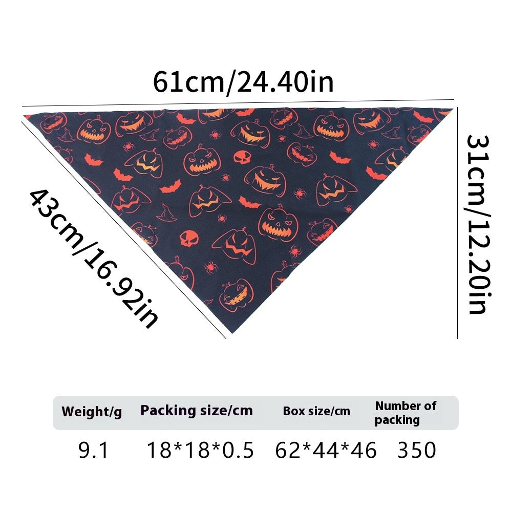 KFX-4792509 Halloween Skull Print Triangular Baby Bib for Pets - Polyester British Style