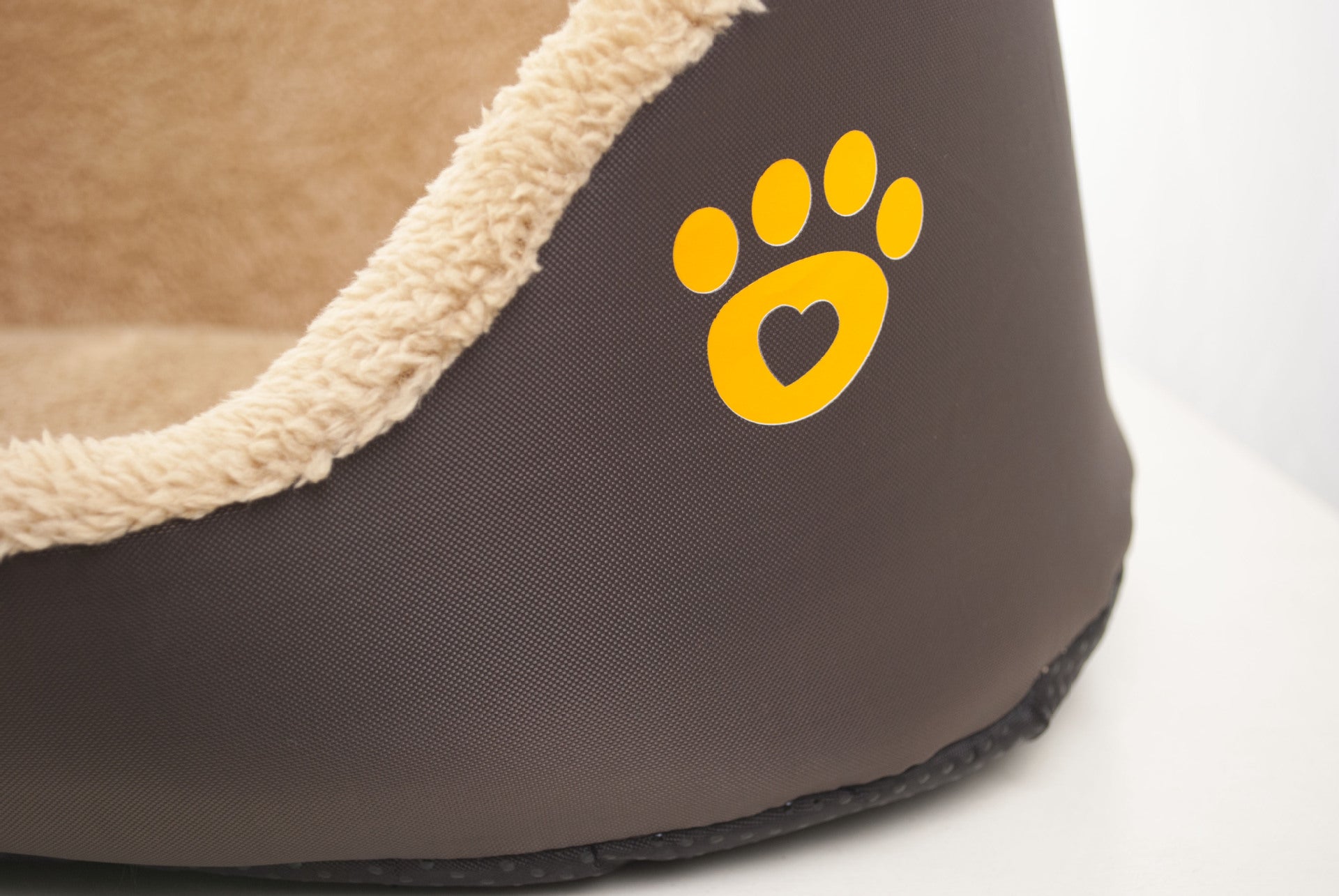 KFX-4794941 Cozy Round Soft Warm Wool Dog Bed in Brown – Breathable Fleece with PP Cotton Fill