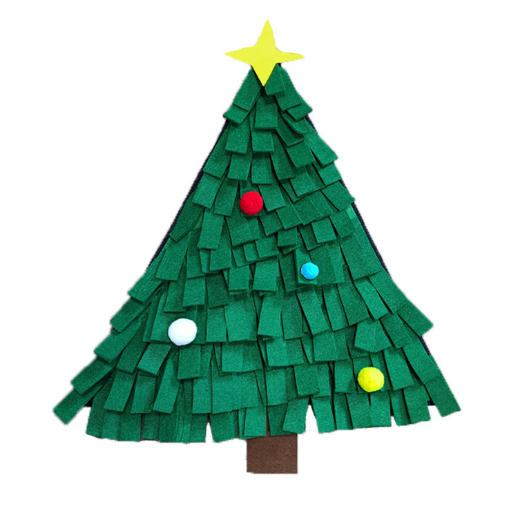 KFX-4795709 Christmas Tree Design Felt Dog Training Blanket - 45x45cm Pet Toy