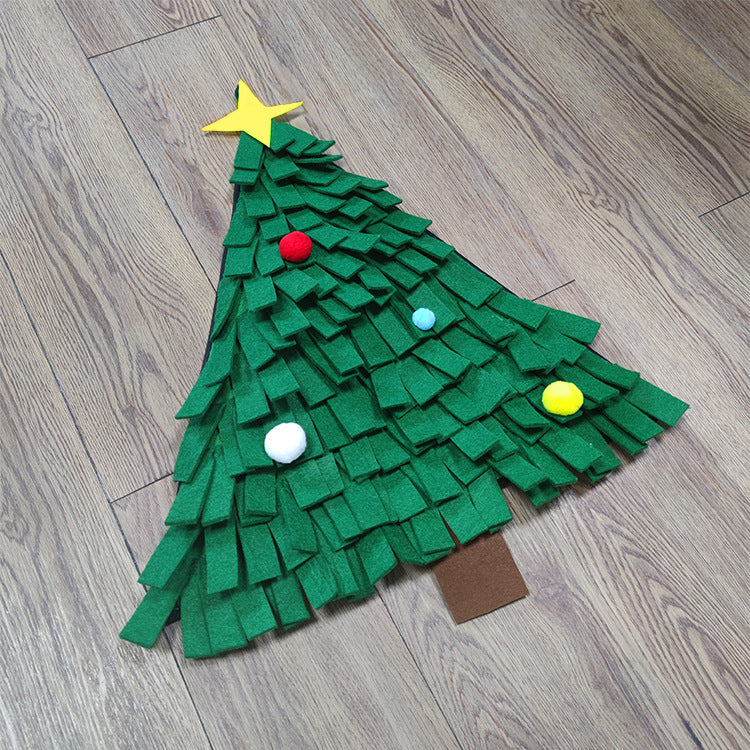 KFX-4795709 Christmas Tree Design Felt Dog Training Blanket - 45x45cm Pet Toy