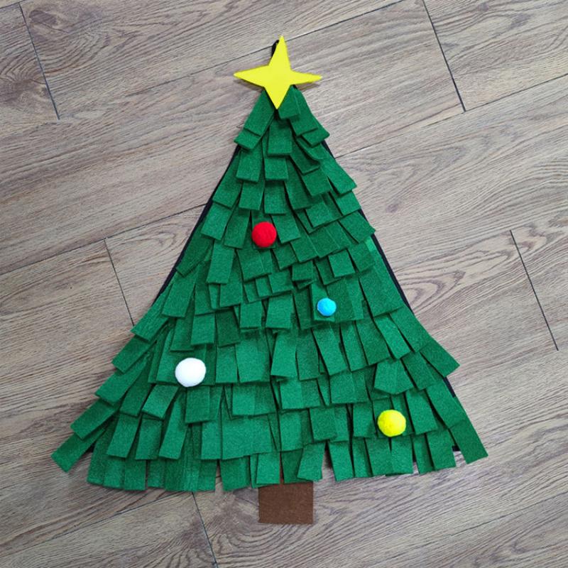 KFX-4795709 Christmas Tree Design Felt Dog Training Blanket - 45x45cm Pet Toy