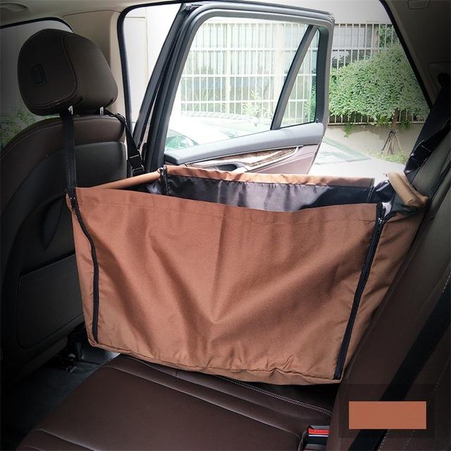 KFX-4797117 Portable Waterproof Car Hammock for Dogs - Foldable & Safe Pet Seat Cover, Cute Bone Paws Print, Fits Pets up to 15KG