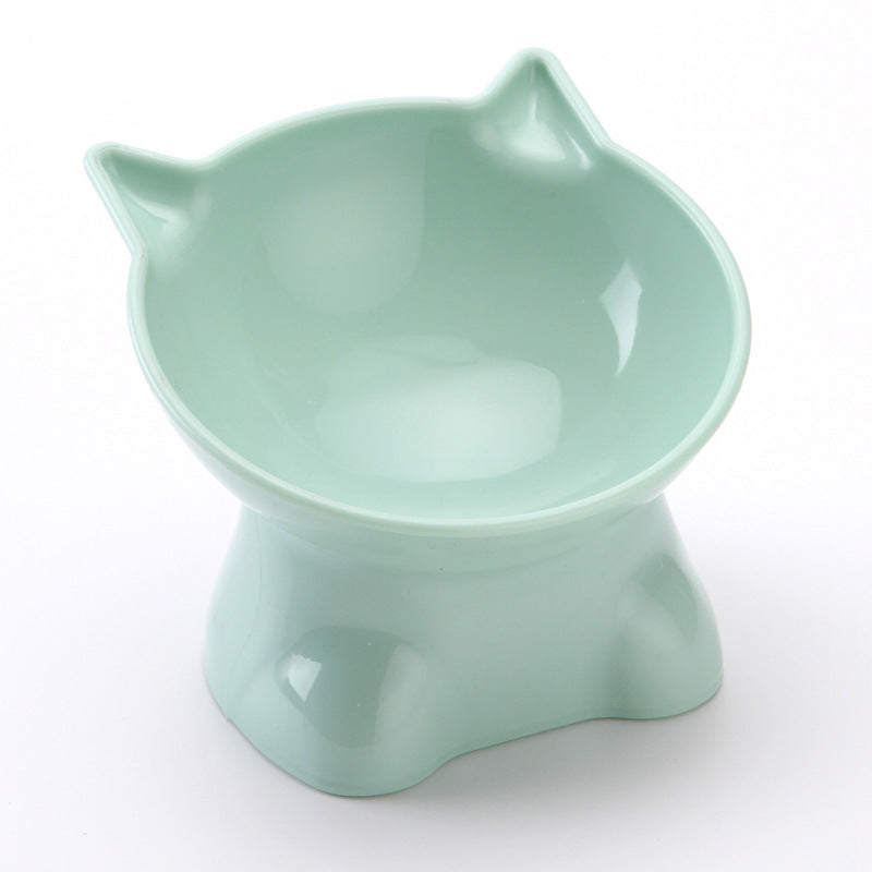 KFX-4800829 Cervical Support Pet Bowl with Anti-Tumble Design and High Foot Base - Available in Blue Gray, Pink, and Green