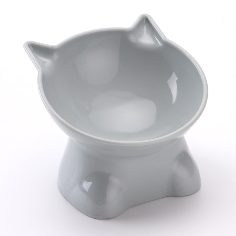 KFX-4800829 Cervical Support Pet Bowl with Anti-Tumble Design and High Foot Base - Available in Blue Gray, Pink, and Green