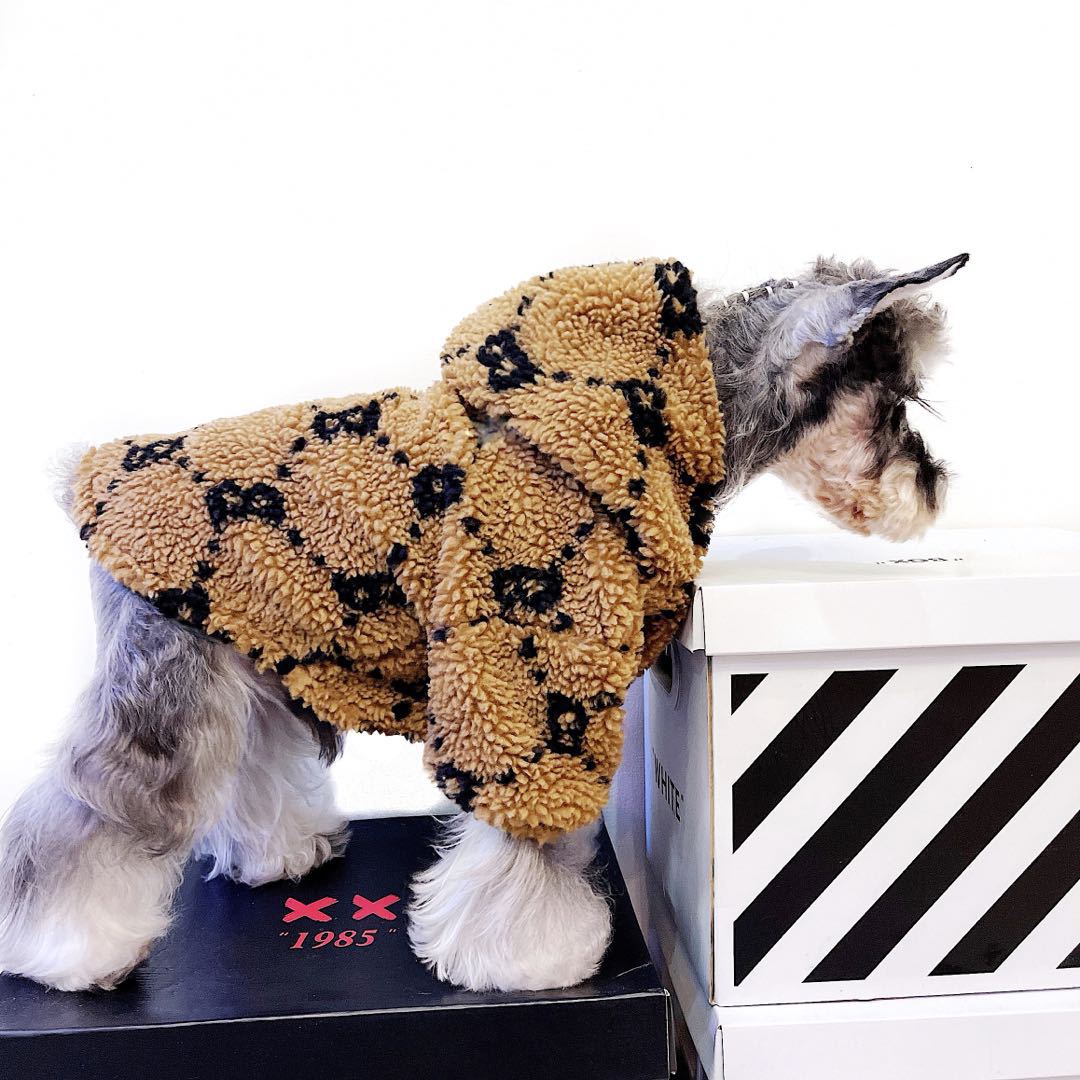 KFX-4801213 Thickened Lamb Fleece Coat for Autumn and Winter - Four-Legged Apparel in Yellow