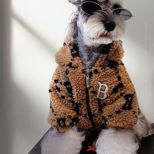 KFX-4801213 Thickened Lamb Fleece Coat for Autumn and Winter - Four-Legged Apparel in Yellow