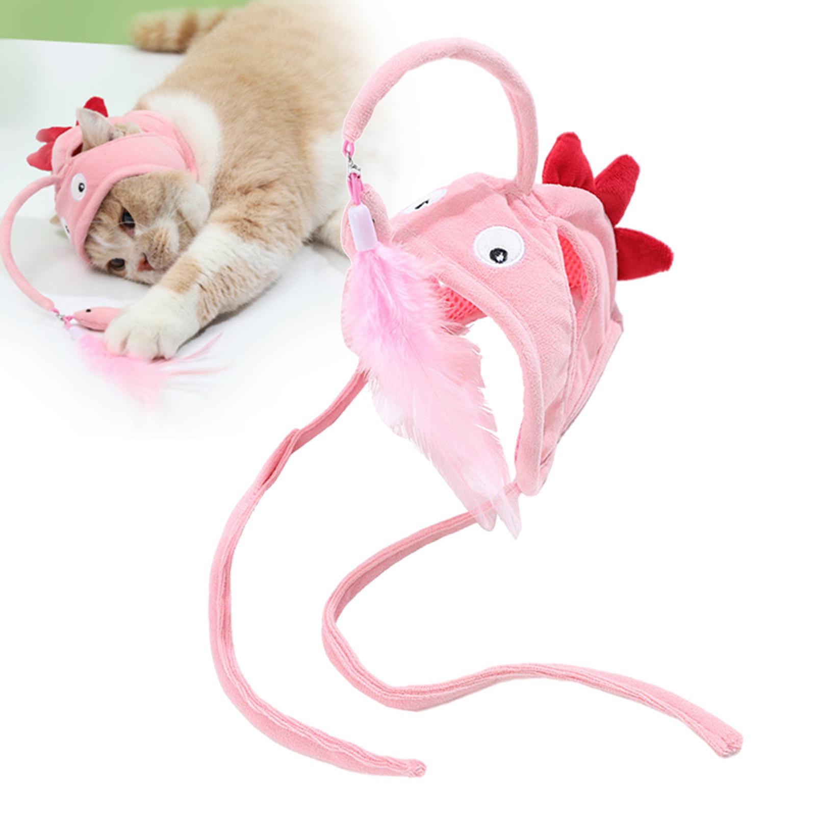 KFX-4801469 Cat Headband Toy with Adjustable Wand - Interactive Funny Cat Teaser, Soft Fabric Play Accessory for Indoor Cats