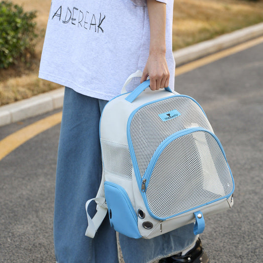 KFX-4802877 Double Shoulder Nylon Cat Carrier Bag - Portable and Foldable for 7.5kg Pets