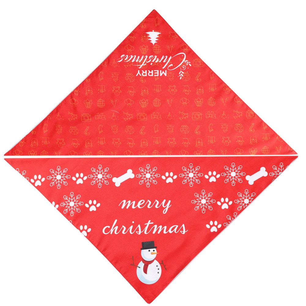 KFX-4803005 Triangular Pet Towel in Festive Designs - Suitable for Neck Sizes 25-48cm