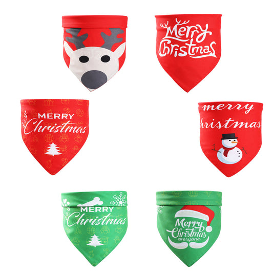 KFX-4803005 Triangular Pet Towel in Festive Designs - Suitable for Neck Sizes 25-48cm
