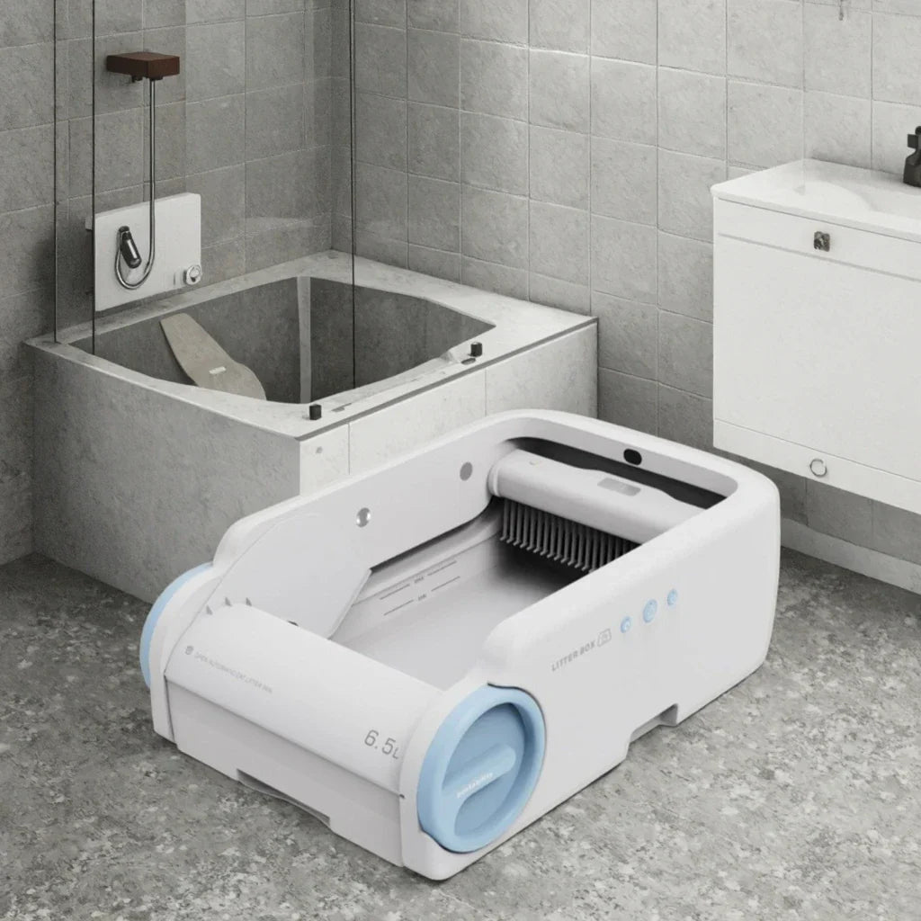 KFX-480403 Automatic Eco-Friendly Cat Litter Box with Self-Cleaning and Odor Control Features - Model BLW02-C