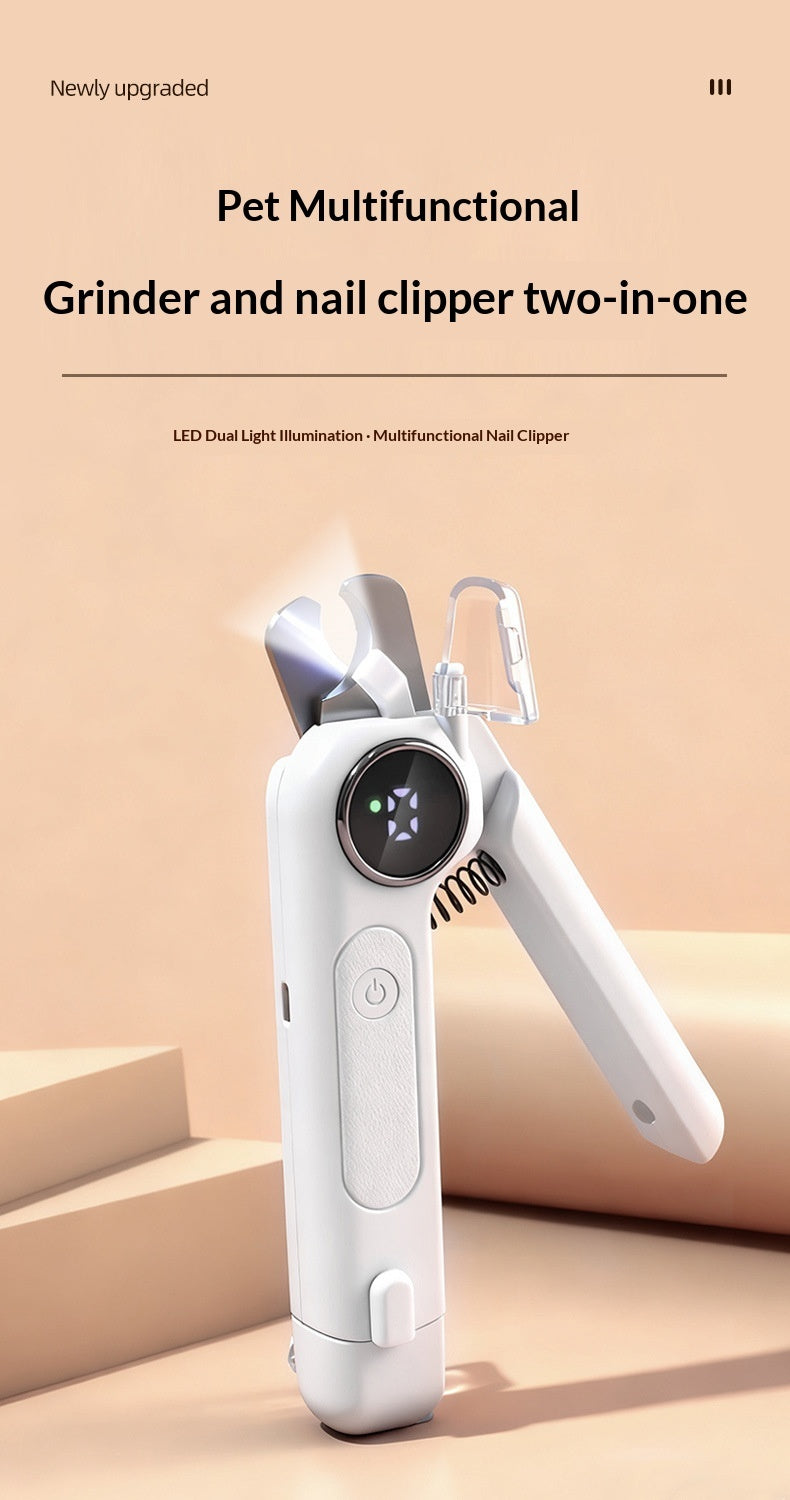 KFX-4804413 Electric Pet Nail Grinder with ABS Body and Alloy Blades, 3 Speed Settings, Type-C Charging