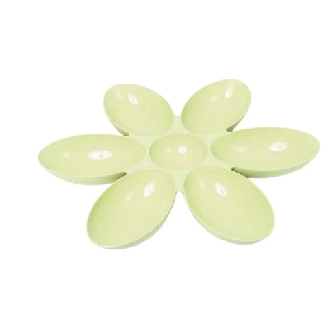 KFX-4806589 Flower-Shaped Shallow Bowl for Tea - Multi-Meal Food Bowl in Blue, Green, and Pink, 42cm x 4.5cm