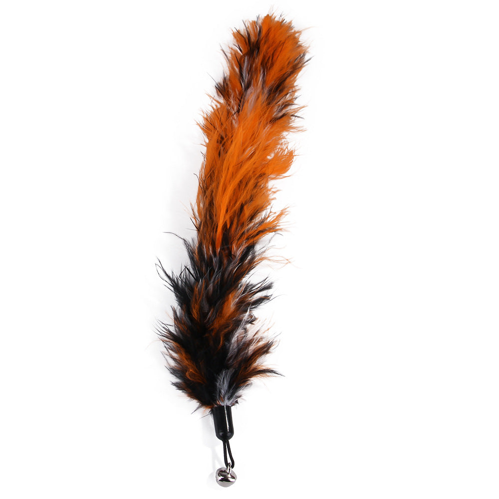 KFX-4807229 Retractable Cat Stick with Feather and Caterpillar Replacement Heads - 11 Piece Toy Set