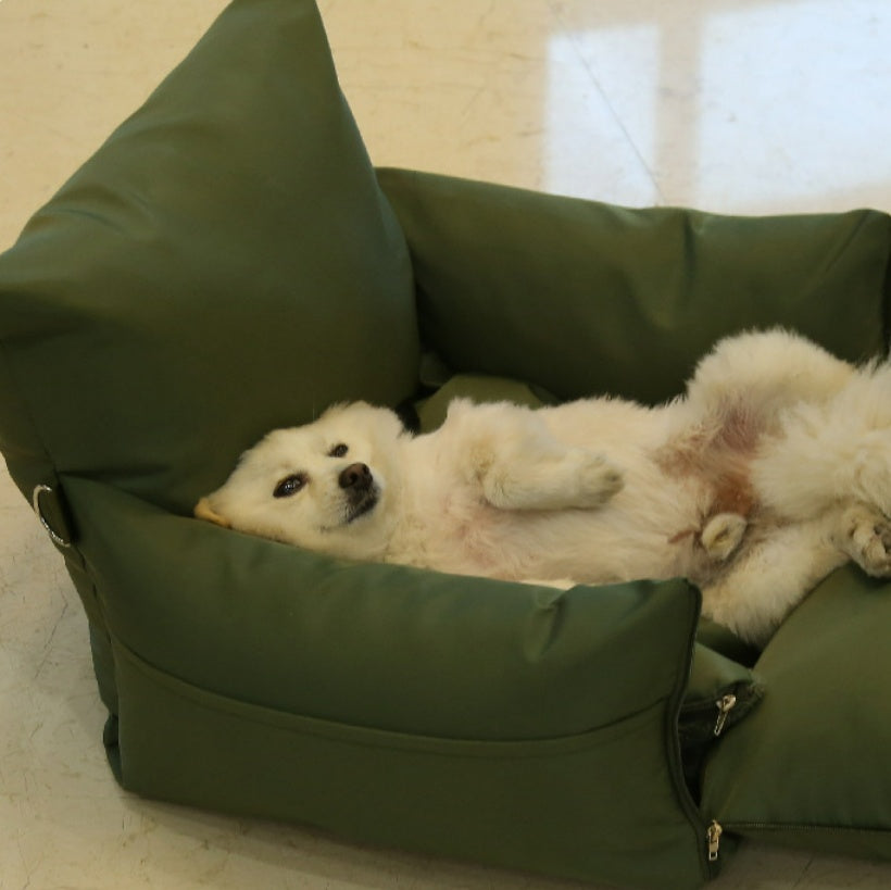 KFX-4808637 Adjustable Dual-Use Car Cushion for Dogs and Cats - Soft Cloth, 43CM x 60CM x 66CM, Available in Multiple Colors