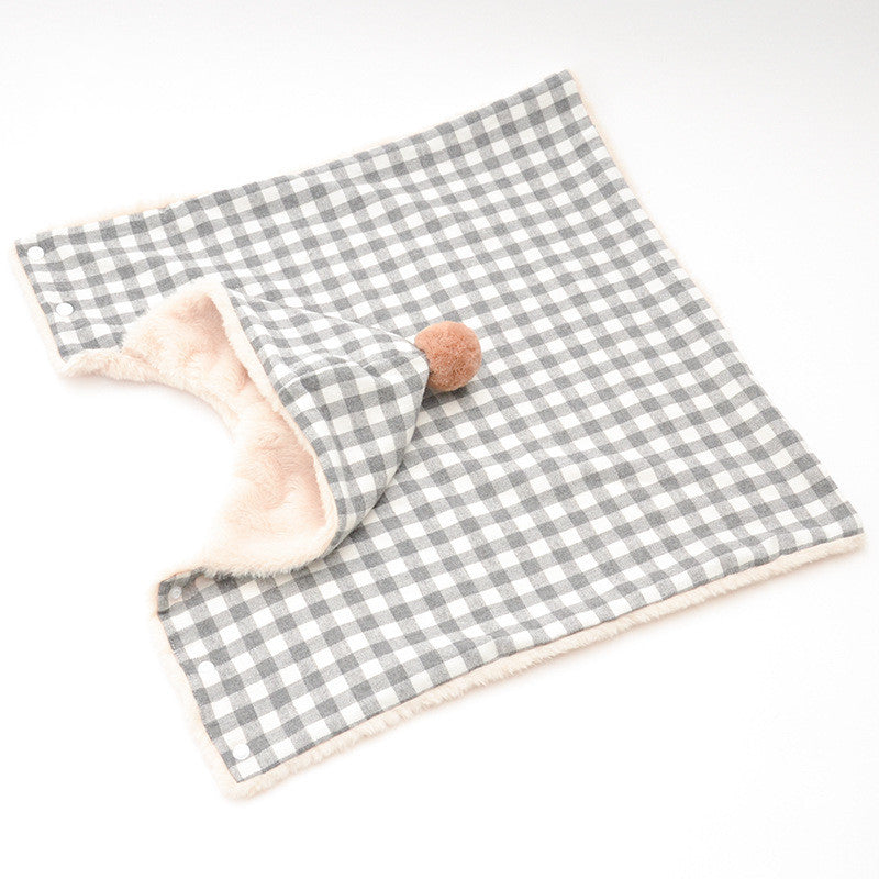 KFX-4810557 Cozy Pet Blanket Sleeping Bag in Pink, Green, Blue, and Gray Grids