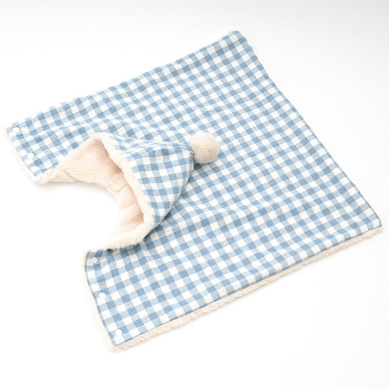 KFX-4810557 Cozy Pet Blanket Sleeping Bag in Pink, Green, Blue, and Gray Grids