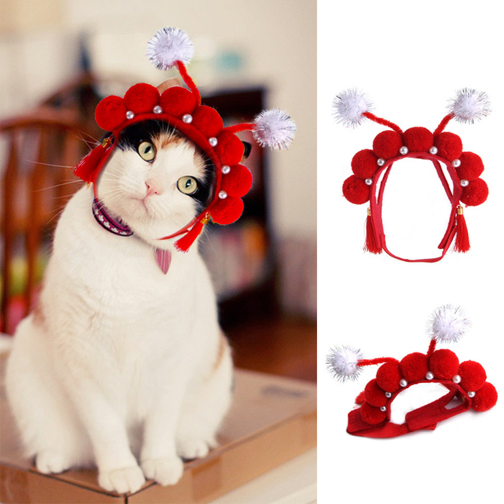 KFX-4811197 Cartoon-Style Warm Hat for Cats and Dogs - Fun Pet Costume Accessory
