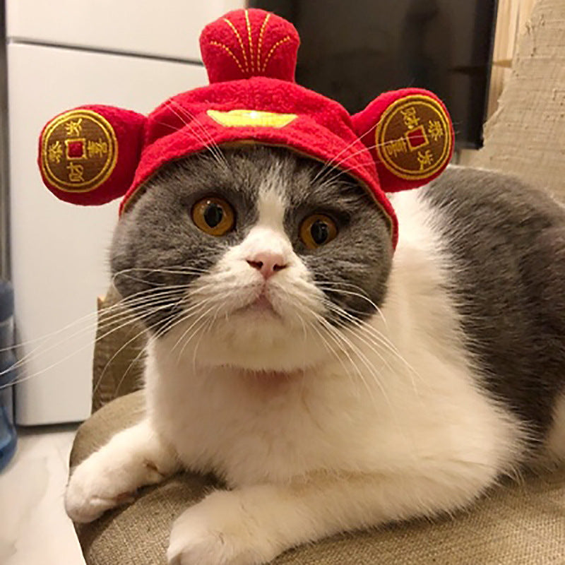 KFX-4811197 Cartoon-Style Warm Hat for Cats and Dogs - Fun Pet Costume Accessory