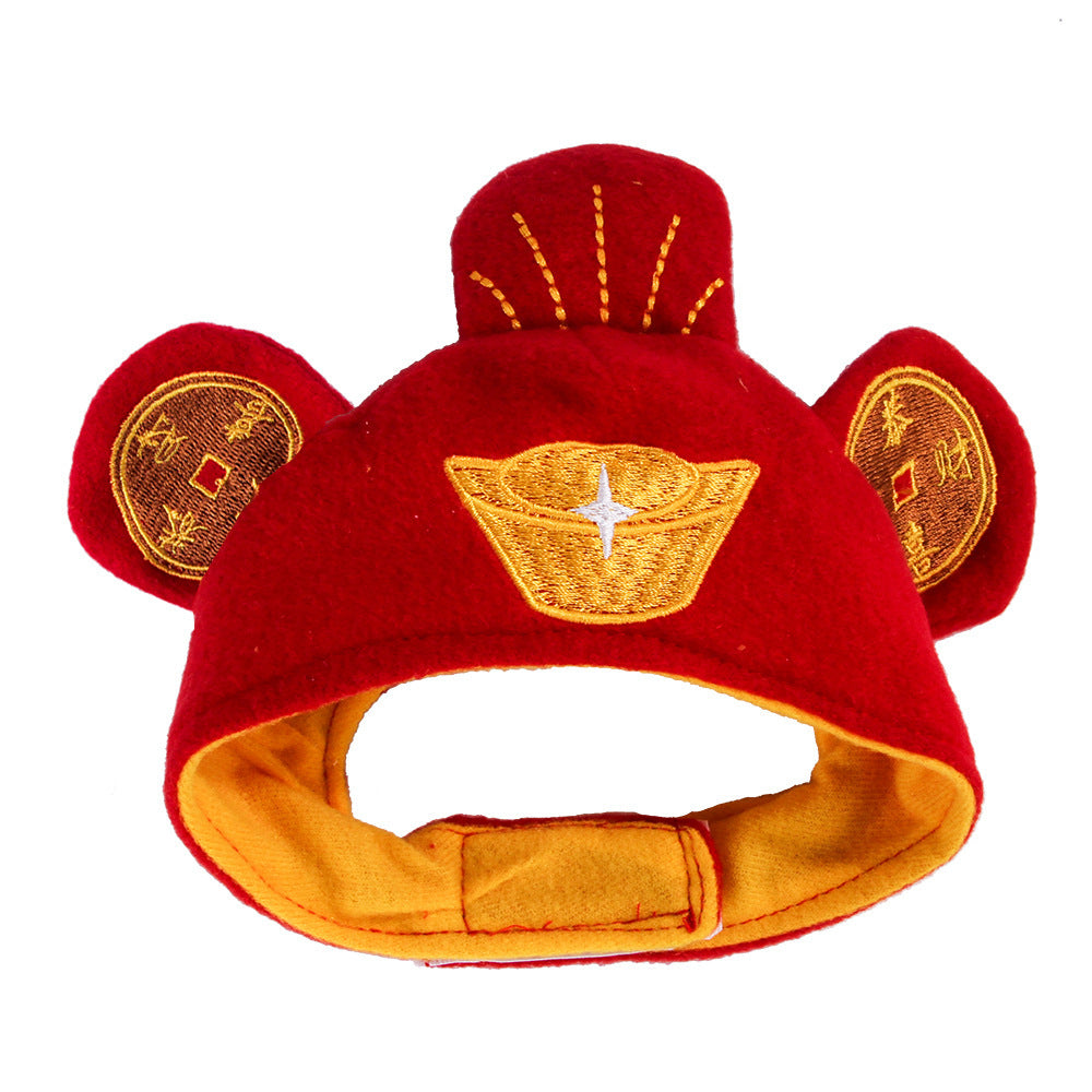 KFX-4811197 Cartoon-Style Warm Hat for Cats and Dogs - Fun Pet Costume Accessory