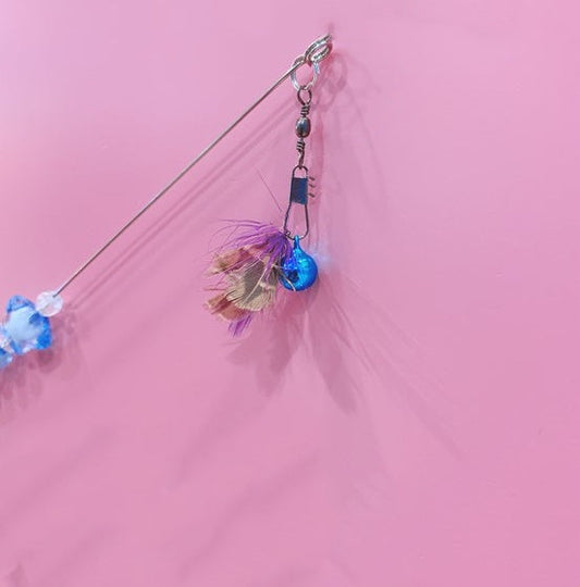 KFX-4812989 Telescopic Cat Play Toy with Flying Insects and Long Bells