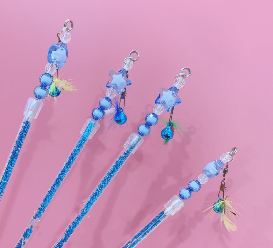 KFX-4812989 Telescopic Cat Play Toy with Flying Insects and Long Bells