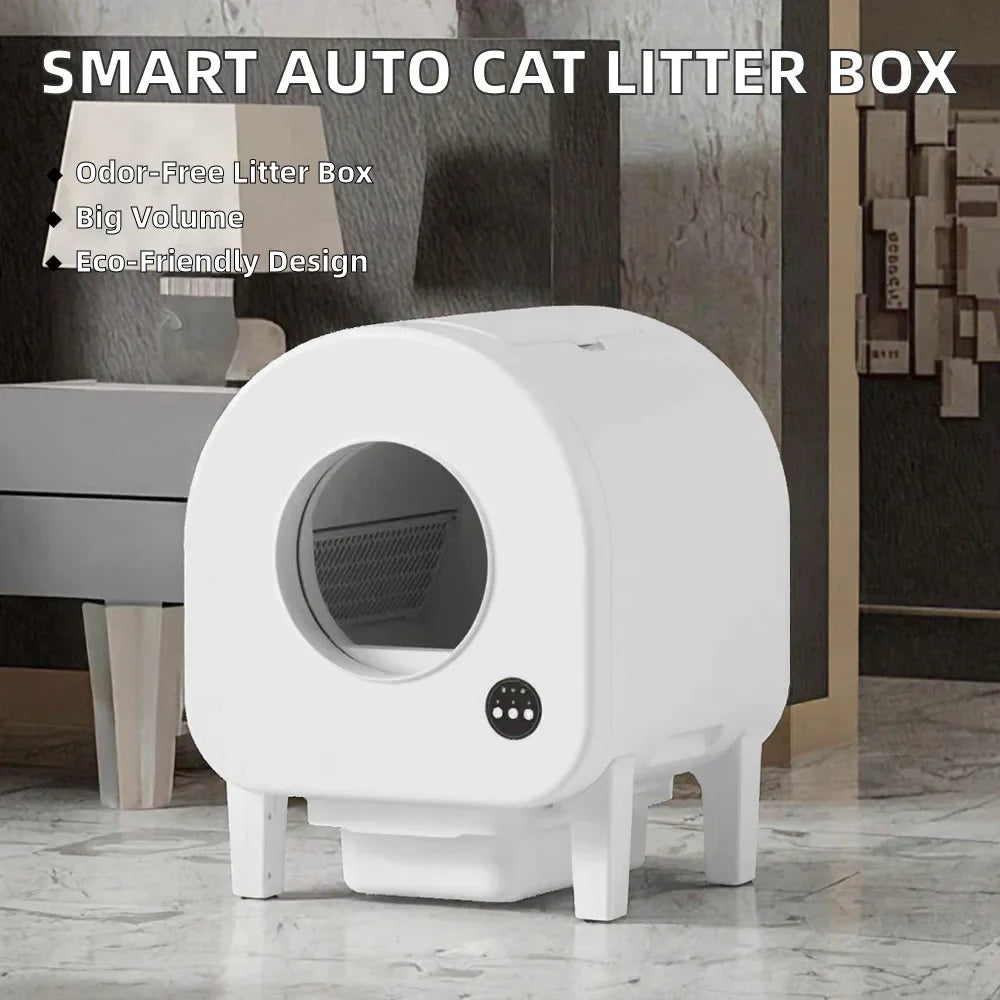 KFX-481555 Automatic Eco-Friendly 68L Cat Litter Box with Odor Control and Easy Clean Features