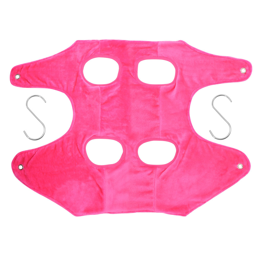 KFX-4816317 Pet Grooming Hammock Restraint Bag – Soft Falai Velvet in Blue, Rose Red, and Gray, Sizes S/M/L