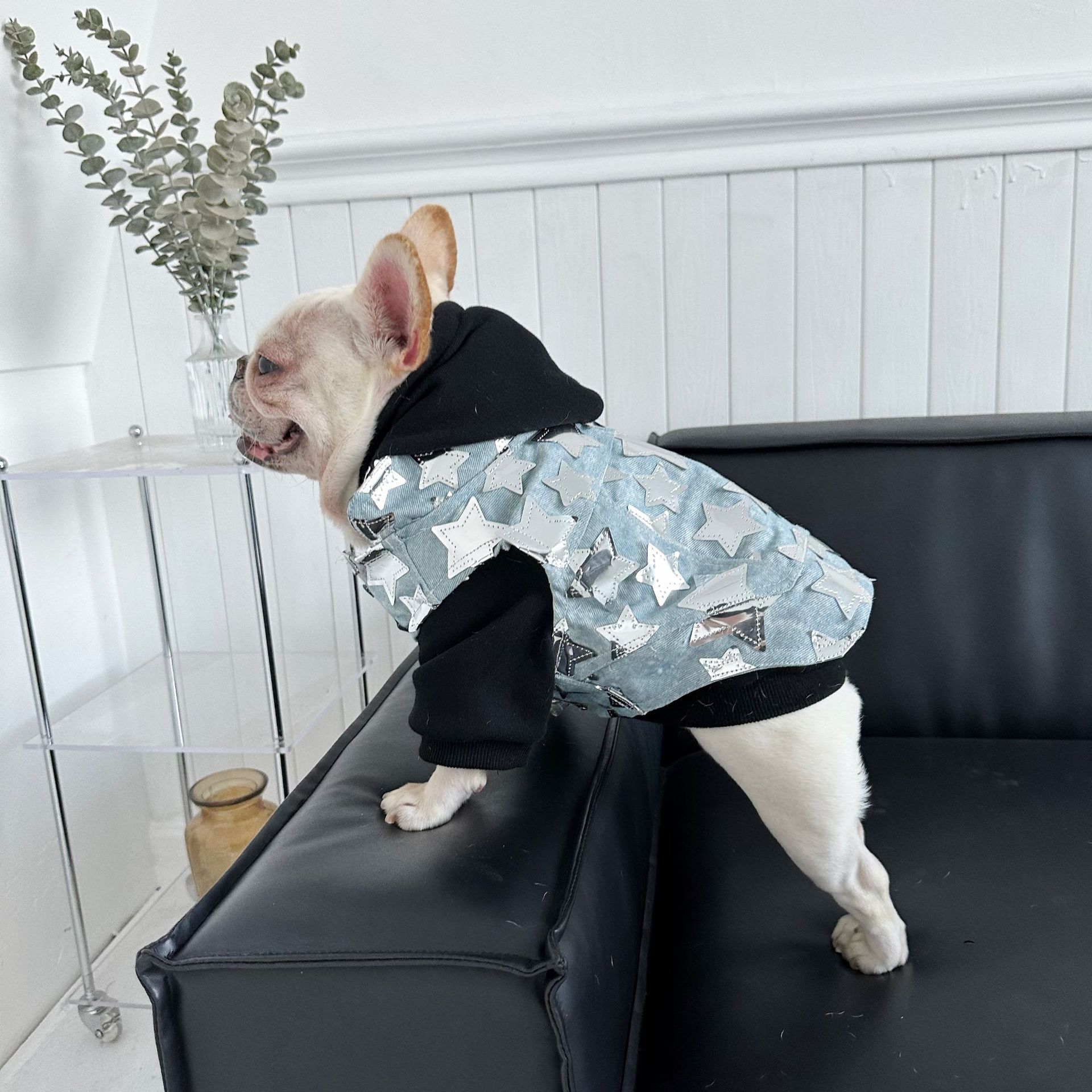 KFX-4817725 Light Blue Summer Denim Vest Jacket for Cats and Dogs - Casual Pet Clothing in Various Sizes