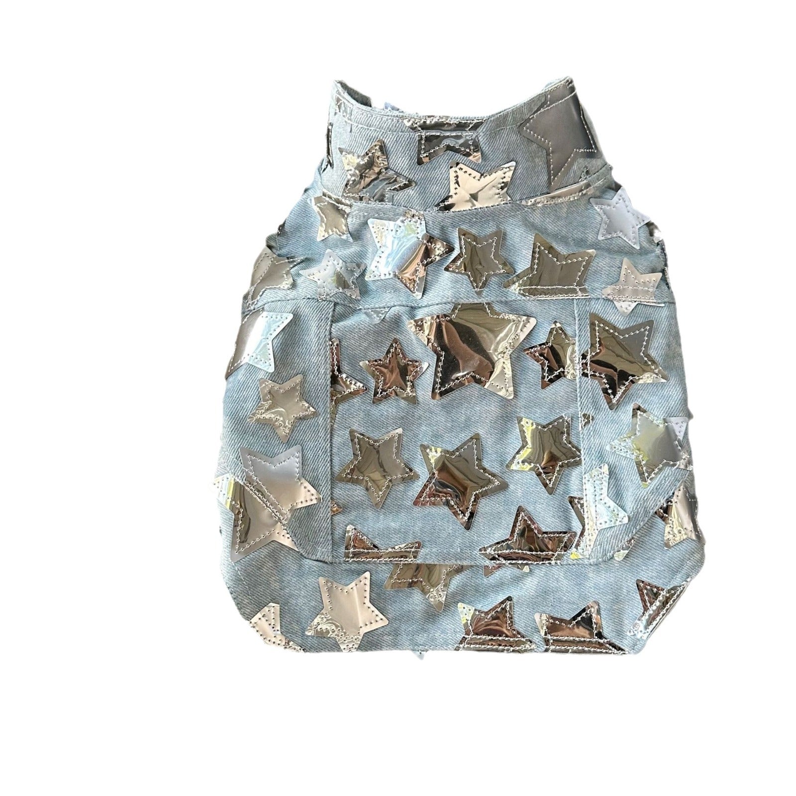 KFX-4817725 Light Blue Summer Denim Vest Jacket for Cats and Dogs - Casual Pet Clothing in Various Sizes