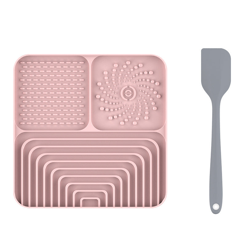 KFX-4818109 Silicone Slow Food Mat for Dogs and Cats, Anti-Choking Licking Pad with Suction Cups, Square Design